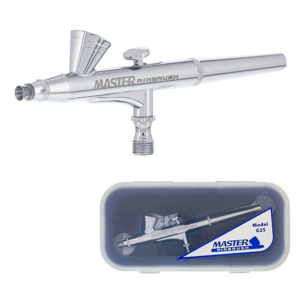 Master G25 Dual-Action Gravity AIRBRUSH Set Kit 0.2 Detail Spray Auto Hobby Art